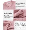 imageCOOFANDY Knit Polo Shirts for Men Short Sleeve V Neck Polo Lightweight Summer Casual Textured Polo ShirtsLotus Pink