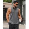 imageCOOFANDY Men Workout Tank Tops Sleeveless Gym Muscle Shirt Quick Dry Athletic Running Tee Shirts Summer LightweightDark Grey