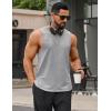 imageCOOFANDY Men Workout Tank Tops Sleeveless Gym Muscle Shirt Quick Dry Athletic Running Tee Shirts Summer LightweightLight Grey