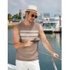 imageCOOFANDY Mens Casual Knitted Tank Tops Crew Neck Sleeveless Muscle T Shirts Summer Beach TopsKhakiIvory