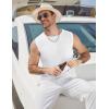 imageCOOFANDY Mens Casual Knitted Tank Tops Crew Neck Sleeveless Muscle T Shirts Summer Beach TopsWhite