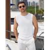 imageCOOFANDY Mens Casual Knitted Tank Tops Crew Neck Sleeveless Muscle T Shirts Summer Beach TopsWhite