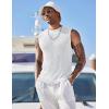 imageCOOFANDY Mens Casual Knitted Tank Tops Crew Neck Sleeveless Muscle T Shirts Summer Beach TopsWhite