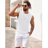 imageCOOFANDY Mens Casual Knitted Tank Tops Crew Neck Sleeveless Muscle T Shirts Summer Beach TopsWhite