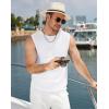 imageCOOFANDY Mens Casual Knitted Tank Tops Crew Neck Sleeveless Muscle T Shirts Summer Beach TopsWhite