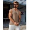 imageCOOFANDY Mens Casual Tank Tops 2 Pack Waffle Knit Sleeveless Shirt Breathable Tank Shirts Summer Muscle TeeKhaki