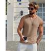 imageCOOFANDY Mens Casual Tank Tops 2 Pack Waffle Knit Sleeveless Shirt Breathable Tank Shirts Summer Muscle TeeKhaki