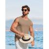 imageCOOFANDY Mens Casual Tank Tops 2 Pack Waffle Knit Sleeveless Shirt Breathable Tank Shirts Summer Muscle TeeKhaki