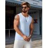 imageCOOFANDY Mens Casual Tank Tops 2 Pack Waffle Knit Sleeveless Shirt Breathable Tank Shirts Summer Muscle TeeWhiteLight Blue