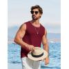 imageCOOFANDY Mens Casual Tank Tops 2 Pack Waffle Knit Sleeveless Shirt Breathable Tank Shirts Summer Muscle TeeWine Red