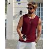 imageCOOFANDY Mens Casual Tank Tops 2 Pack Waffle Knit Sleeveless Shirt Breathable Tank Shirts Summer Muscle TeeWine Red