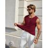 imageCOOFANDY Mens Casual Tank Tops 2 Pack Waffle Knit Sleeveless Shirt Breathable Tank Shirts Summer Muscle TeeWine Red