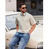 imageCOOFANDY Mens Cotton TShirts Oversized Shirt Short Sleeves Streetwear Loose Fit Summer Tee Tops Washed Basic Unisex ShirtsBeige