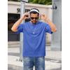 imageCOOFANDY Mens Cotton TShirts Oversized Shirt Short Sleeves Streetwear Loose Fit Summer Tee Tops Washed Basic Unisex ShirtsBlue