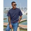 imageCOOFANDY Mens Cotton TShirts Oversized Shirt Short Sleeves Streetwear Loose Fit Summer Tee Tops Washed Basic Unisex ShirtsNavy Blue