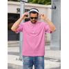 imageCOOFANDY Mens Cotton TShirts Oversized Shirt Short Sleeves Streetwear Loose Fit Summer Tee Tops Washed Basic Unisex ShirtsPink