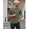 imageCOOFANDY Mens Cotton TShirts Short Sleeve T Shirt Crew Neck Tees Casual Wash Basic Tee ShirtsArmy Green