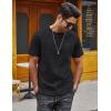 imageCOOFANDY Mens Cotton TShirts Short Sleeve T Shirt Crew Neck Tees Casual Wash Basic Tee ShirtsBlack