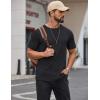 imageCOOFANDY Mens Cotton TShirts Short Sleeve T Shirt Crew Neck Tees Casual Wash Basic Tee ShirtsBlack
