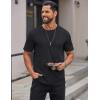 imageCOOFANDY Mens Cotton TShirts Short Sleeve T Shirt Crew Neck Tees Casual Wash Basic Tee ShirtsBlack