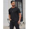 imageCOOFANDY Mens Cotton TShirts Short Sleeve T Shirt Crew Neck Tees Casual Wash Basic Tee ShirtsBlack