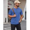 imageCOOFANDY Mens Cotton TShirts Short Sleeve T Shirt Crew Neck Tees Casual Wash Basic Tee ShirtsBlue