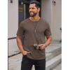 imageCOOFANDY Mens Cotton TShirts Short Sleeve T Shirt Crew Neck Tees Casual Wash Basic Tee ShirtsBrown