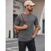 imageCOOFANDY Mens Cotton TShirts Short Sleeve T Shirt Crew Neck Tees Casual Wash Basic Tee ShirtsDark Grey