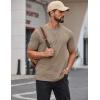 imageCOOFANDY Mens Cotton TShirts Short Sleeve T Shirt Crew Neck Tees Casual Wash Basic Tee ShirtsKhaki