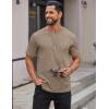 imageCOOFANDY Mens Cotton TShirts Short Sleeve T Shirt Crew Neck Tees Casual Wash Basic Tee ShirtsKhaki