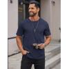 imageCOOFANDY Mens Cotton TShirts Short Sleeve T Shirt Crew Neck Tees Casual Wash Basic Tee ShirtsMidnight Blue
