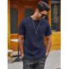 imageCOOFANDY Mens Cotton TShirts Short Sleeve T Shirt Crew Neck Tees Casual Wash Basic Tee ShirtsMidnight Blue