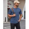 imageCOOFANDY Mens Cotton TShirts Short Sleeve T Shirt Crew Neck Tees Casual Wash Basic Tee ShirtsNavy