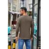 imageCOOFANDY Mens Crew Neck TShirt Long Sleeve Casual Pullover Tees Soft Stretch Basic Tee ShirtsBrown