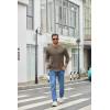 imageCOOFANDY Mens Crew Neck TShirt Long Sleeve Casual Pullover Tees Soft Stretch Basic Tee ShirtsBrown