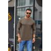 imageCOOFANDY Mens Crew Neck TShirt Long Sleeve Casual Pullover Tees Soft Stretch Basic Tee ShirtsBrown