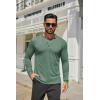 imageCOOFANDY Mens Henley Shirts Long Sleeve Casual Button Shirts Fashion Lightweight Pullover ShirtsDark Green