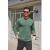 imageCOOFANDY Mens Henley Shirts Long Sleeve Casual Button Shirts Fashion Lightweight Pullover ShirtsDark Green
