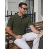 imageCOOFANDY Mens Knit Polo Shirts Short Sleeve Casual Textured Polo Shirt Summer Vintage Collared Golf TShirDark Army Green