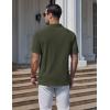 imageCOOFANDY Mens Knit Polo Shirts Short Sleeve Casual Textured Polo Shirt Summer Vintage Collared Golf TShirDark Army Green