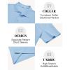imageCOOFANDY Mens Knit Polo Shirts Short Sleeve Casual Textured Polo Shirt Summer Vintage Collared Golf TShirLight Blue