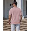 imageCOOFANDY Mens Knit Polo Shirts Short Sleeve Casual Textured Polo Shirt Summer Vintage Collared Golf TShirPink