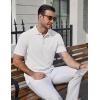 imageCOOFANDY Mens Knit Polo Shirts Short Sleeve Casual Textured Polo Shirt Summer Vintage Collared Golf TShirWhite