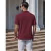 imageCOOFANDY Mens Knit Polo Shirts Short Sleeve Casual Textured Polo Shirt Summer Vintage Collared Golf TShirWine Red