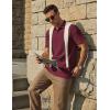 imageCOOFANDY Mens Knit Polo Shirts Short Sleeve Casual Textured Polo Shirt Summer Vintage Collared Golf TShirWine Red