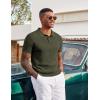imageCOOFANDY Mens Knit Polo Shirts Short Sleeve Slim Fit Textured Golf Polo Shirt Casual Summer Vacation TShirtsArmy Green