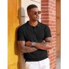 imageCOOFANDY Mens Knit Polo Shirts Short Sleeve Slim Fit Textured Golf Polo Shirt Casual Summer Vacation TShirtsBlack