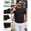 imageCOOFANDY Mens Knit Polo Shirts Short Sleeve Slim Fit Textured Golf Polo Shirt Casual Summer Vacation TShirtsBlack