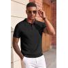 imageCOOFANDY Mens Knit Polo Shirts Short Sleeve Slim Fit Textured Golf Polo Shirt Casual Summer Vacation TShirtsBlack