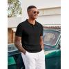 imageCOOFANDY Mens Knit Polo Shirts Short Sleeve Slim Fit Textured Golf Polo Shirt Casual Summer Vacation TShirtsBlack